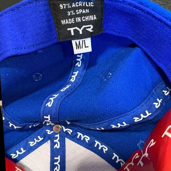 TYR LOGO Royal blue flex fit hat M/L - Picture 9 of 9